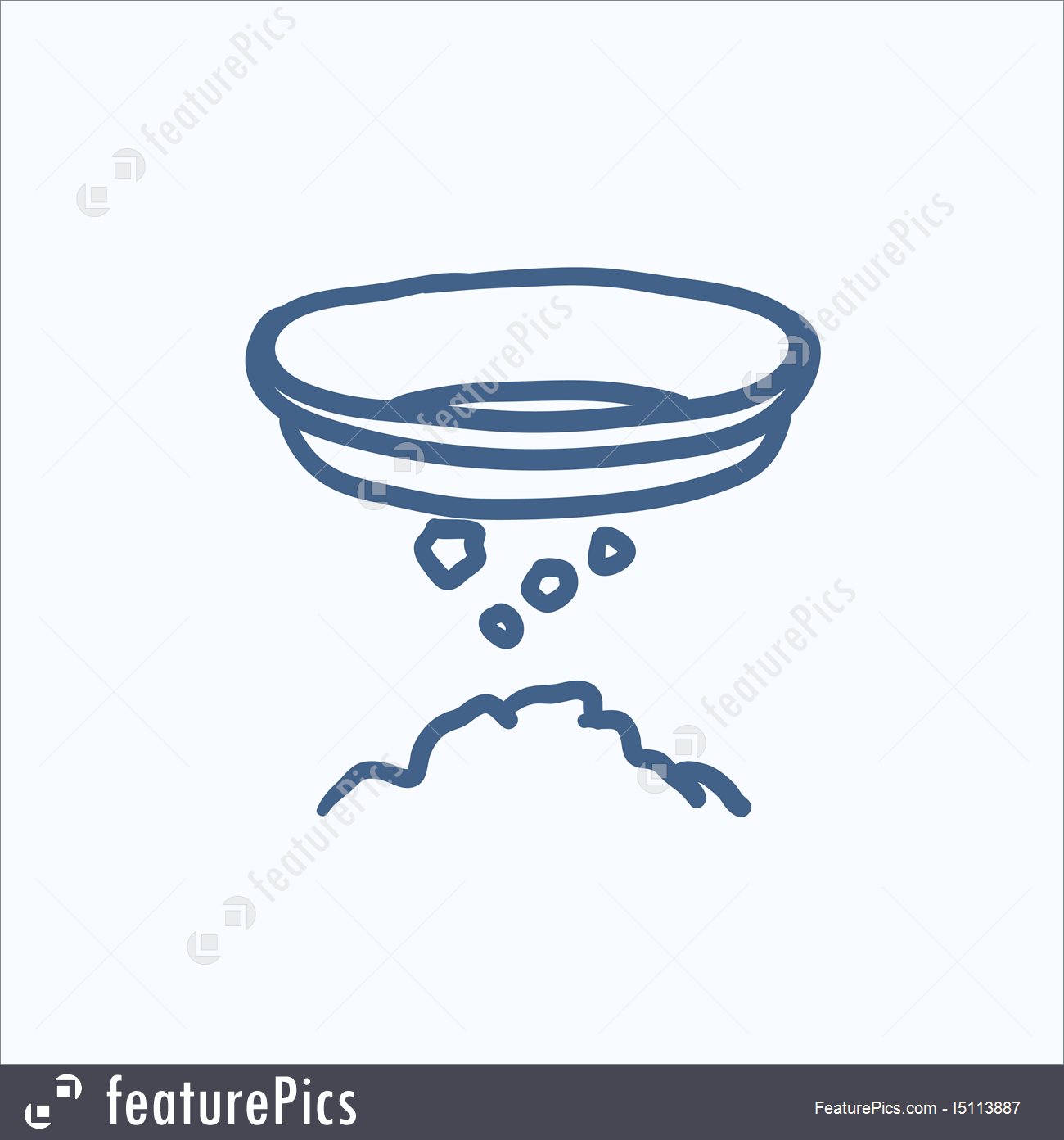 1300x1392 Illustration Of Bowl For Sifting Gold Sketch Icon. - Gold Sketch