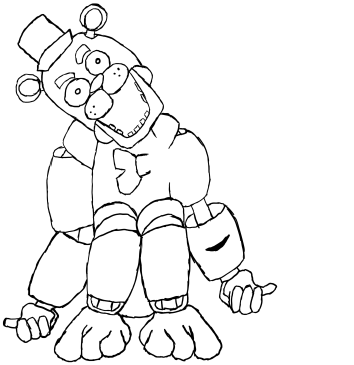 354x365 Golden Freddy Sketch By Sarathehedgehog17 - Golden Freddy Sketch