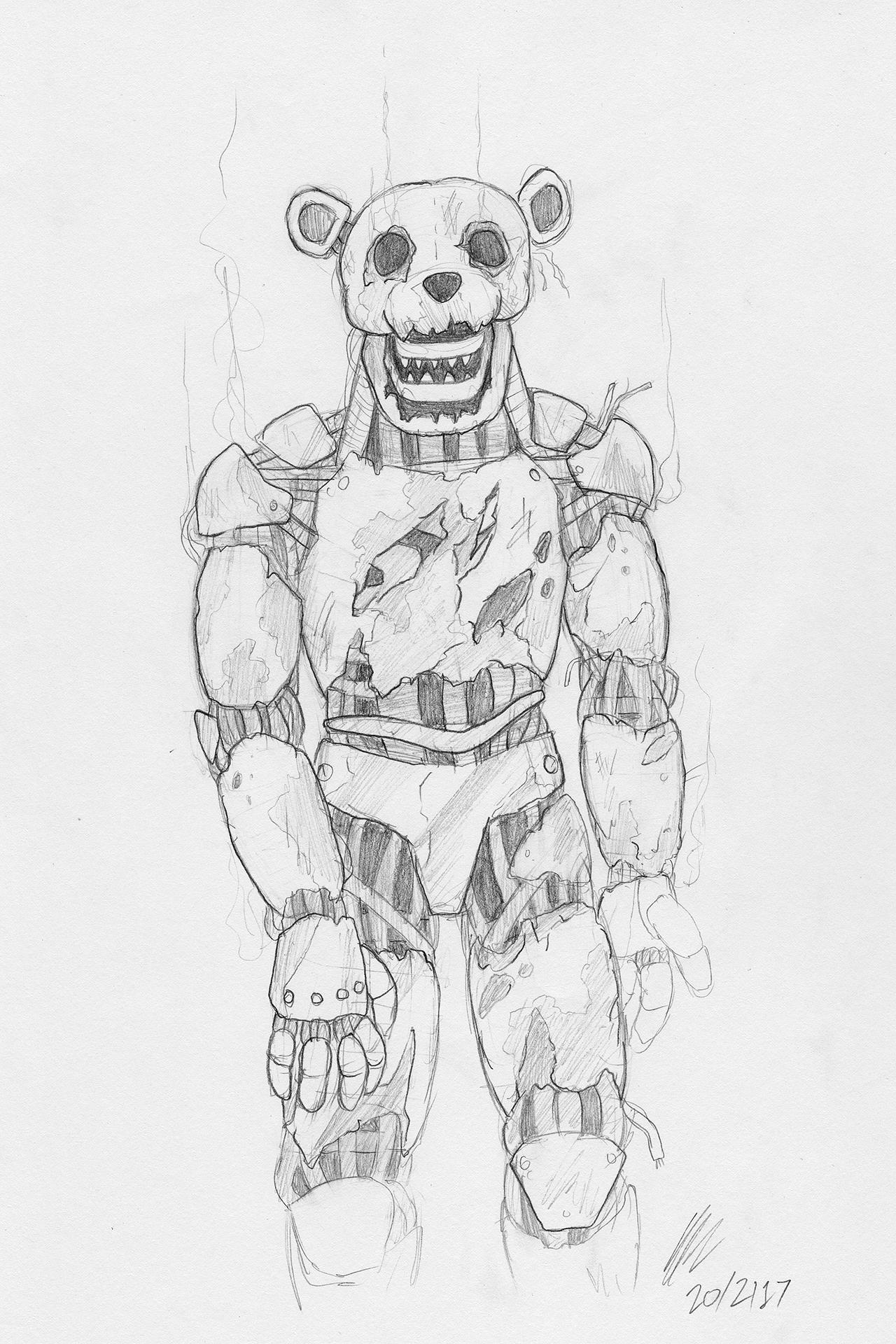 1280x1920 Hos Golden Freddy Sketch Fivenightsatfreddys - Golden Freddy Sketch