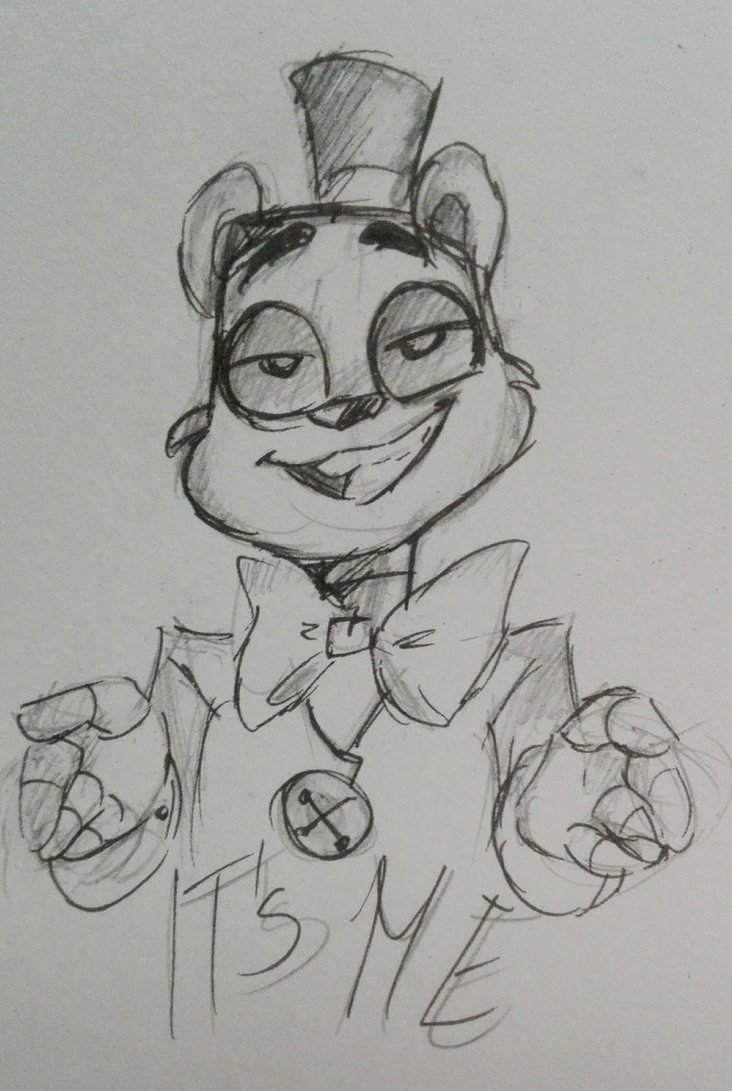732x1091 Sketch - Golden Freddy Sketch