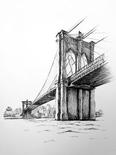 236x314 Golden Gate Bridge Drawing - Golden Gate Sketch