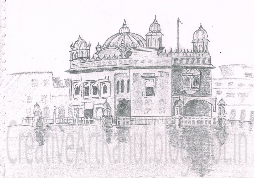 1065x746 Job Post By Creative Art Creative Art - Golden Temple Sketch