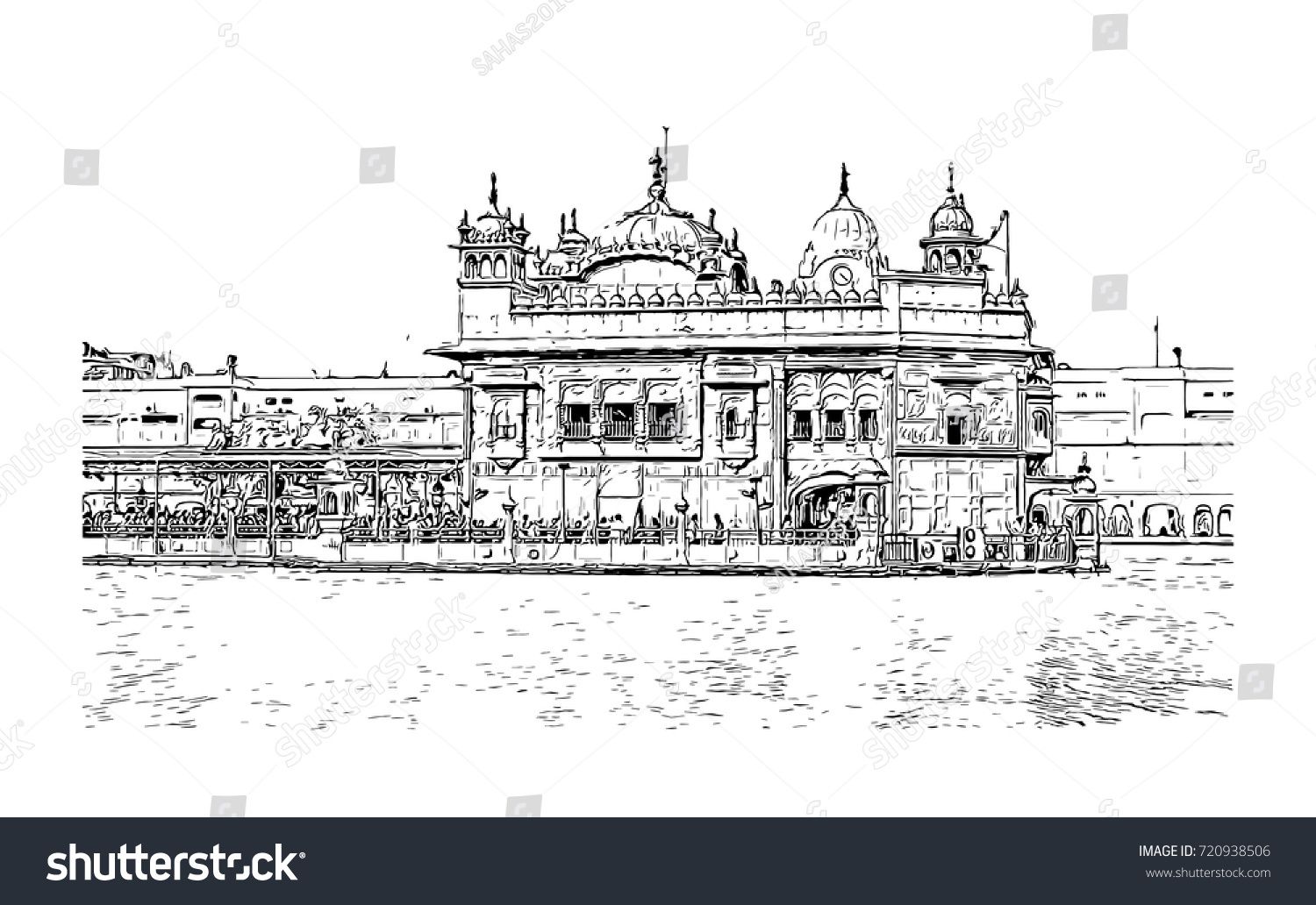 Golden Temple Sketch at PaintingValley.com | Explore collection of