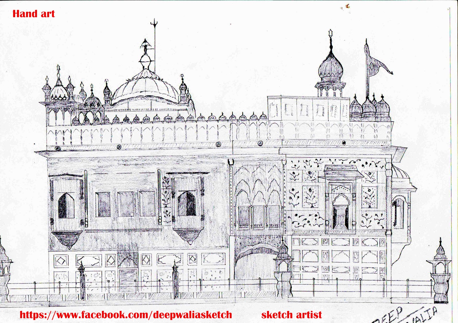 1600x1128 Sketches Of Deep Walia - Golden Temple Sketch