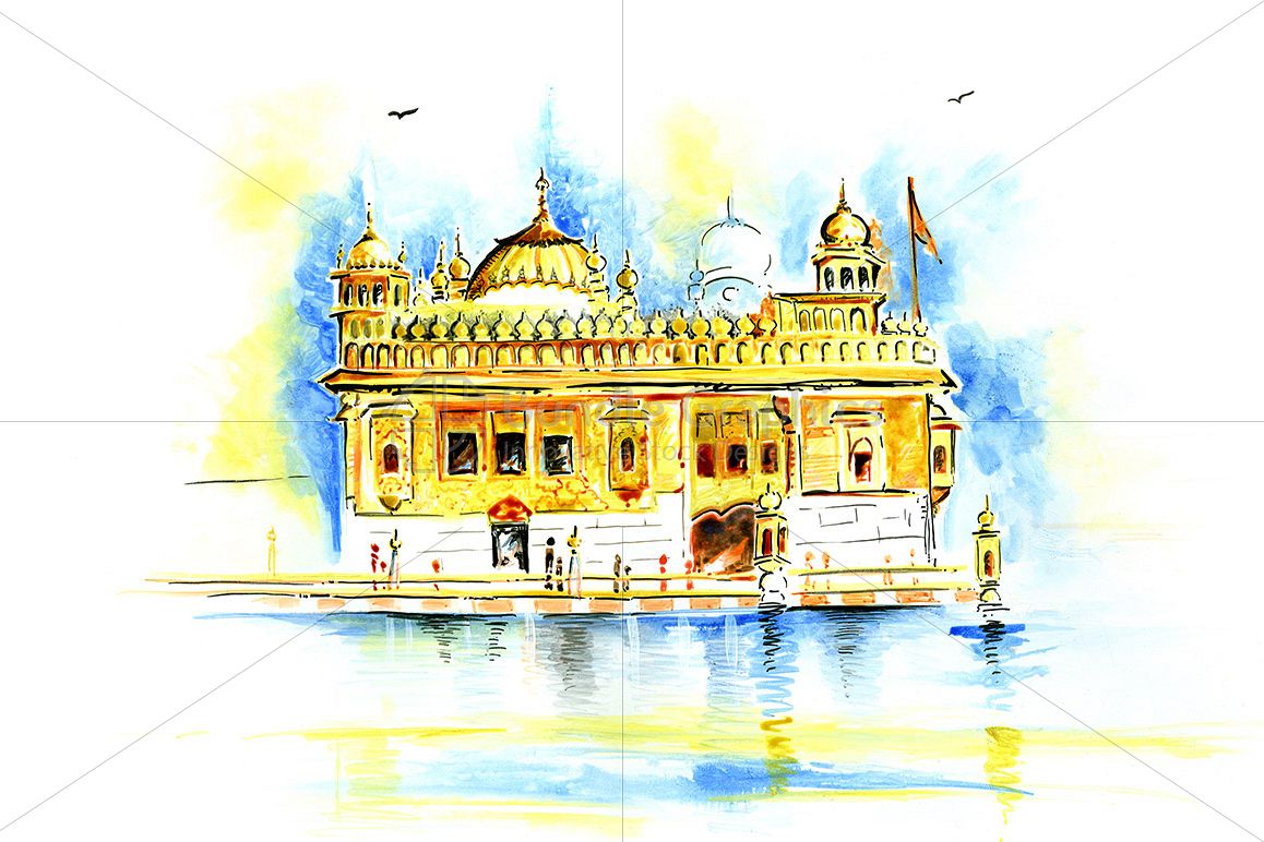 Golden Temple Sketch at PaintingValley.com | Explore collection of