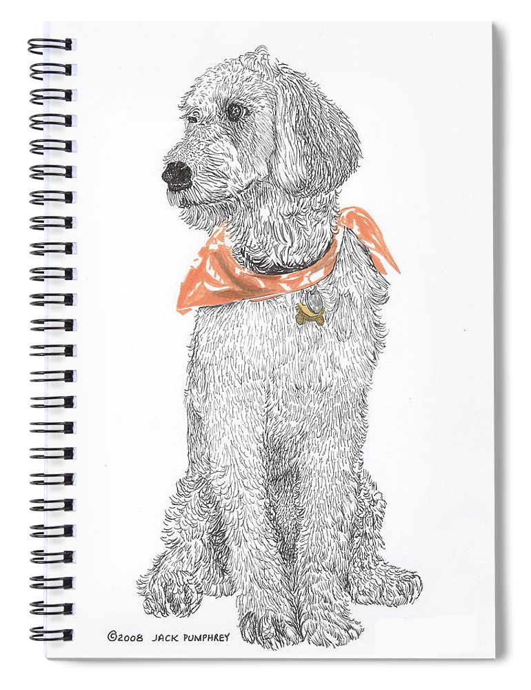770x1000 Trash Talking Golden Doodle Spiral Notebook For Sale By Jack Pumphrey - Goldendoodle Sketch
