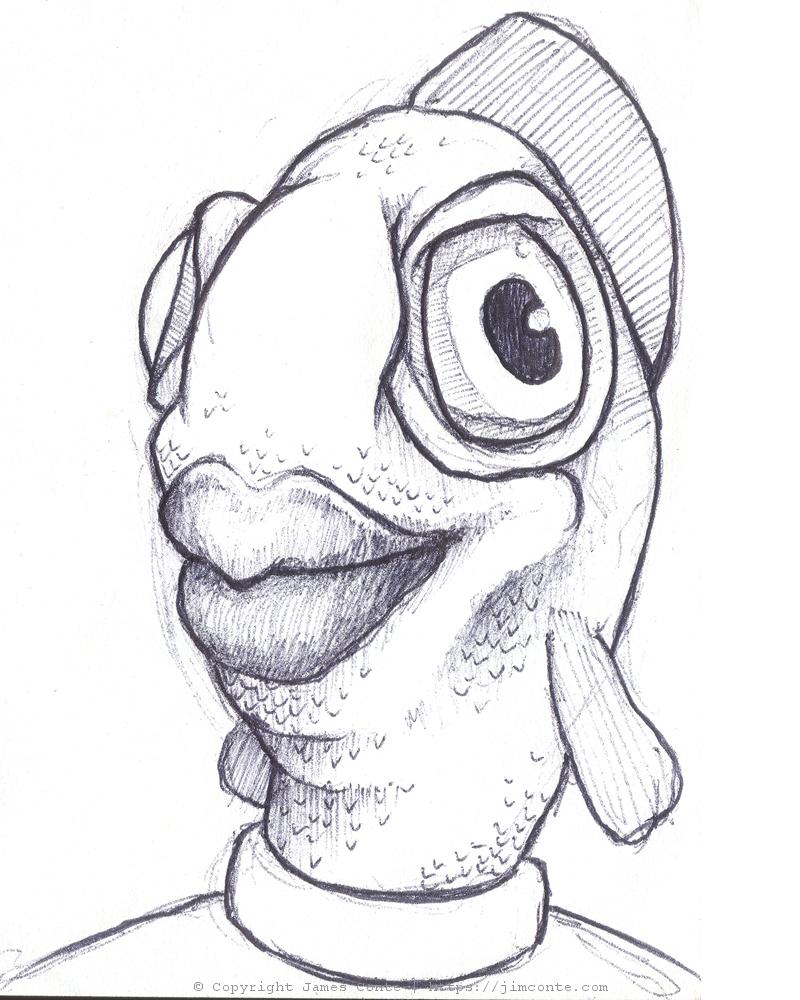800x1000 Goldfish Lady - Goldfish Sketch