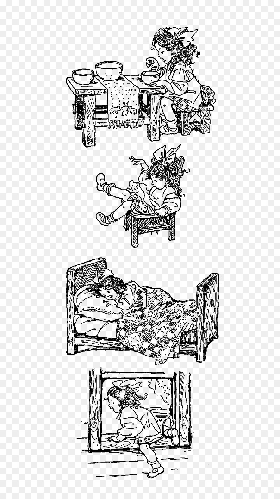 900x1600 Line Art Sketch - Goldilocks Sketch