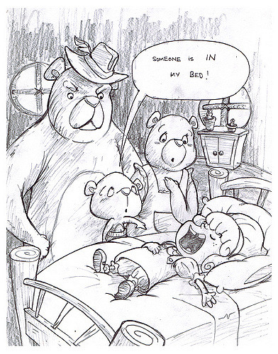 392x500 Rough Mood Sketch For Goldilocks And The Three Bears - Goldilocks Sketch