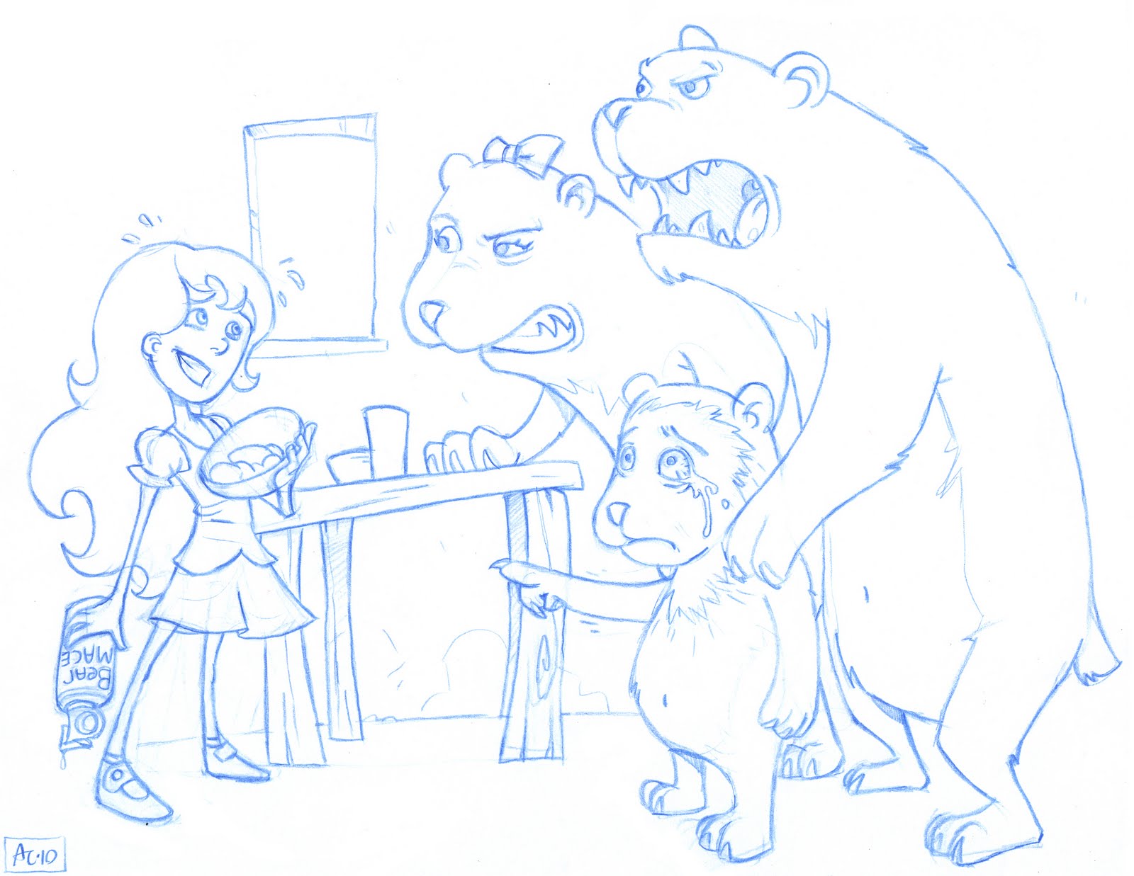 1600x1237 Sketches And Such Sketchclub Goldilocks - Goldilocks Sketch