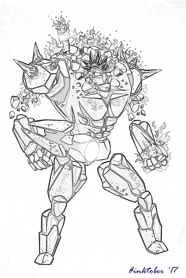 631x941 Inktober 2017 Challenge Golem Sketch Marionette Studio - Golem Sketch