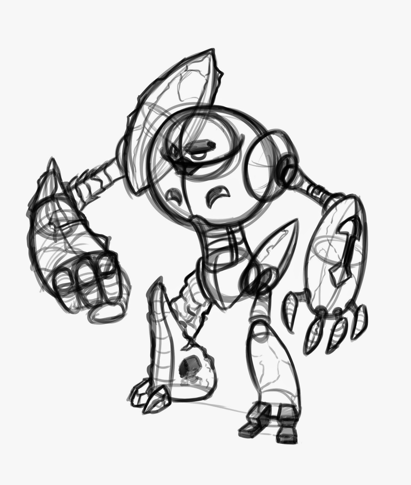 1358x1600 Megan Hayes Clay Mold Golem Rough Sketch - Golem Sketch