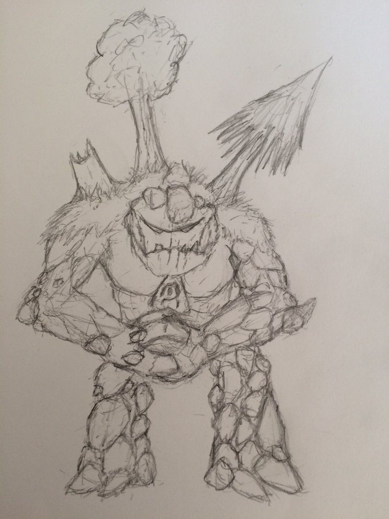 774x1032 Earth Golem Sketch By Cana The Wolf - Golem Sketch