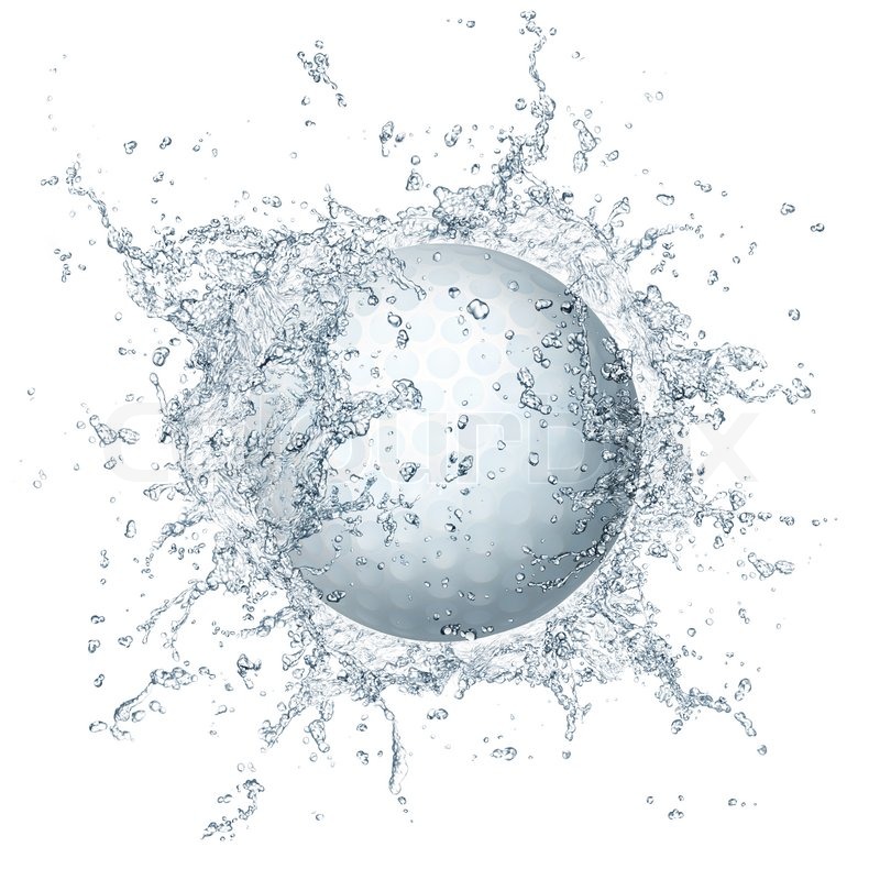 800x800 Golf Ball In Water Isolated On White Background Stock Photo - Golf Ball Sketch