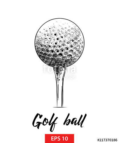 417x500 Vector Engraved Style Illustration For Posters, Decoration And - Golf Ball Sketch