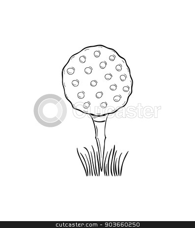 397x464 Sketch Of The Golf Ball Stock Vector - Golf Ball Sketch