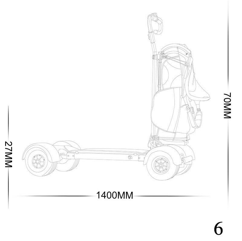 800x798 Ce Electric Skateboard Off Road Golf Cart Scooter Caddy Board - Golf Cart Sketch