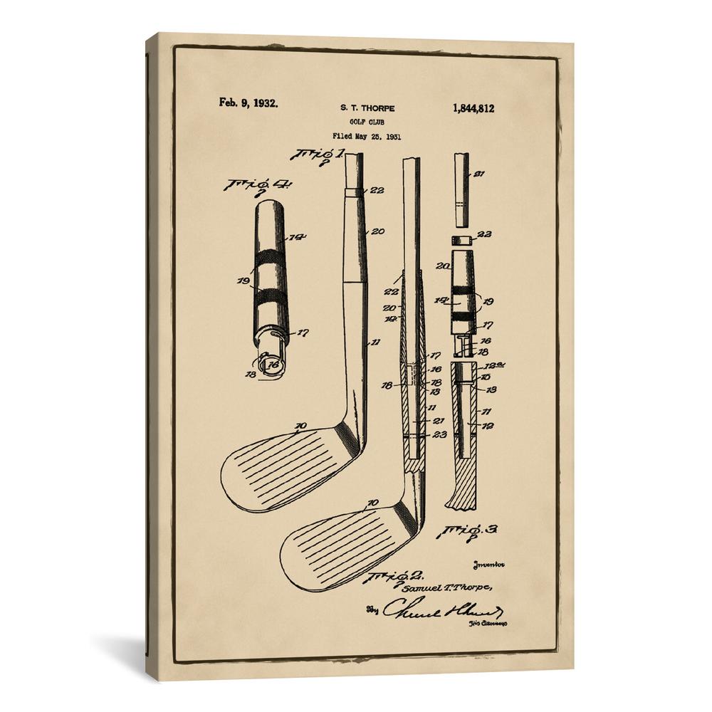 1000x1000 S.t. Thorpe Golf Club Patent Sketch - Golf Club Sketch