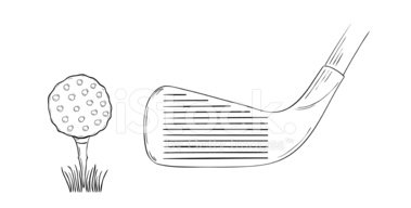 379x192 Sketch Of The Golf Ball And Golf Club Stock Vectors - Golf Club Sketch