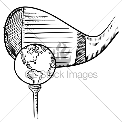 500x500 Things Get Decided On The Golf Course Sketch Gl Stock Images - Golf Club Sketch