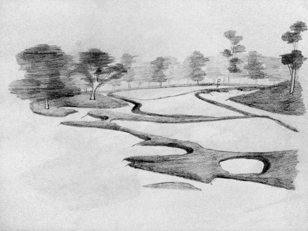 1024x768 Golf Course Sketches - Golf Sketch