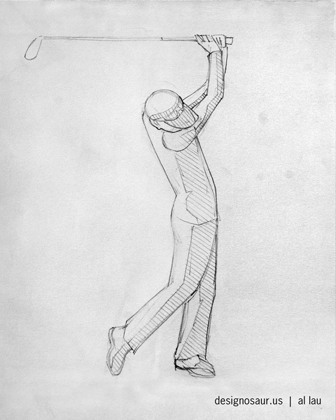 480x600 Sketch Golf Swing Blog.designosaur.us - Golf Sketch
