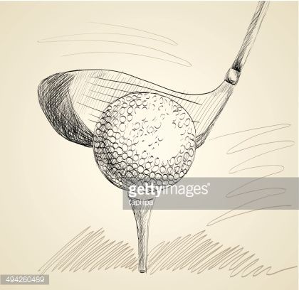 420x408 Sketch Of A Golf Ball. Hand Drawn Illustration Doodles - Golf Sketch