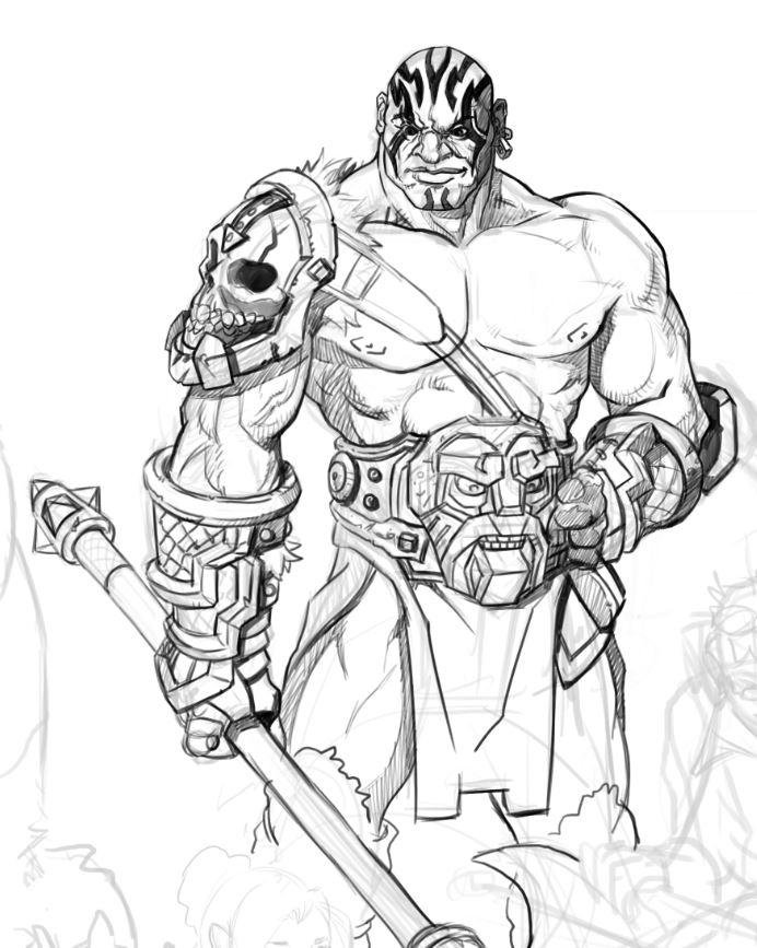 692x867 Lloyd Hoshide On Twitter @wiillingblam Sketch Of Our Not So - Goliath Sketch