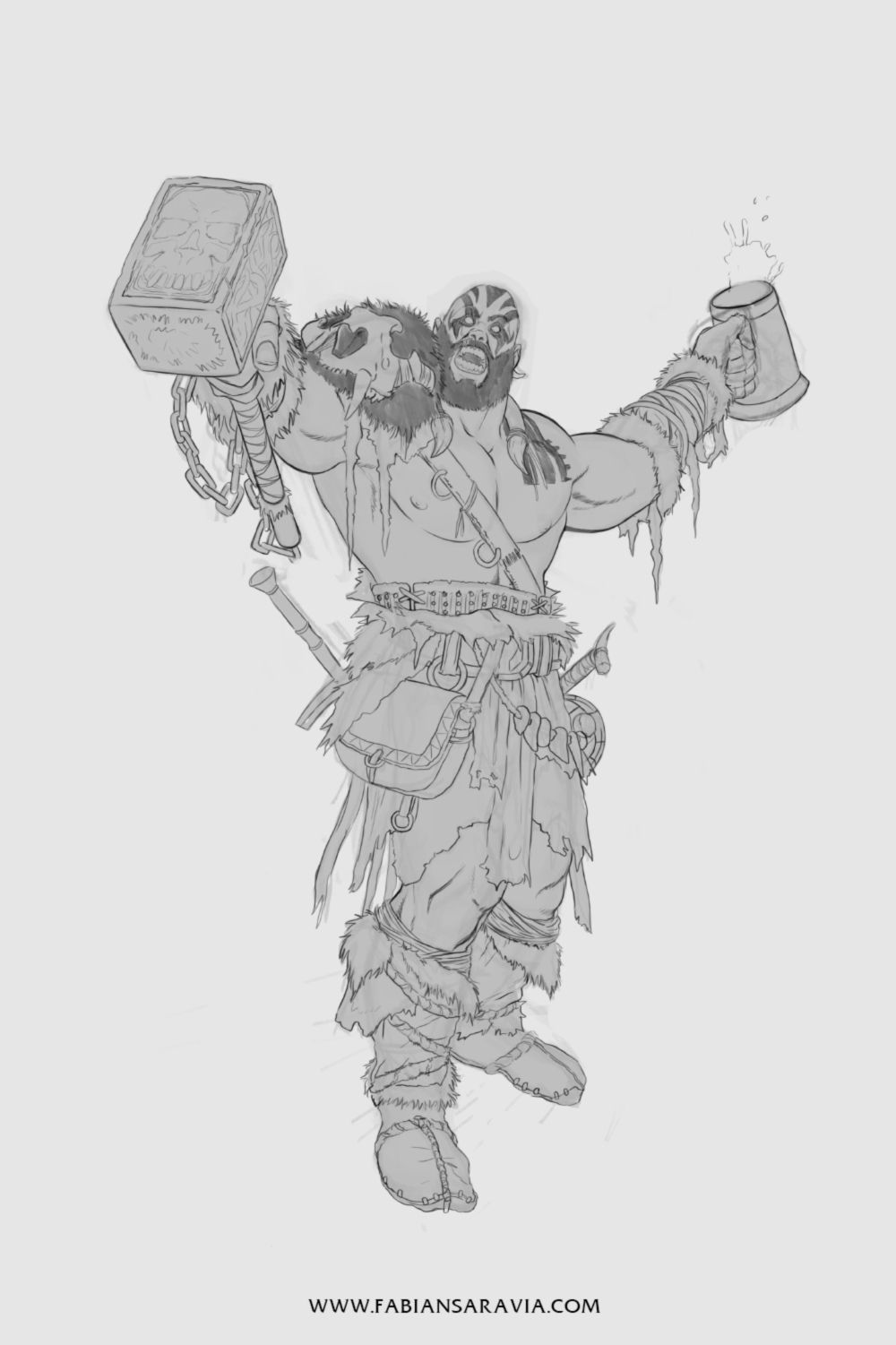 1000x1501 Fabiansaravia A Rough Sketch Of Grog Strongjaw, The Coolest - Goliath Sketch