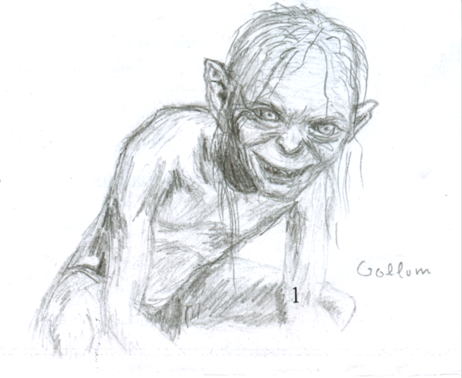 670x548 Gollum Sketch By Xsamixsalsax - Gollum Sketch