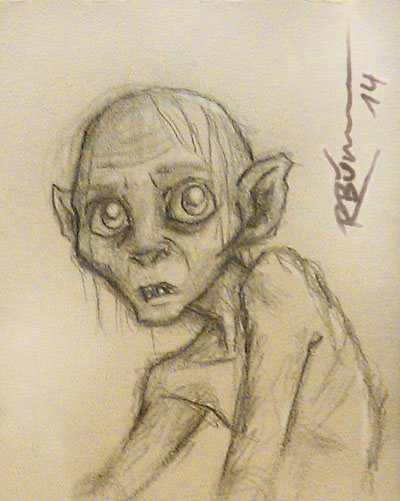 400x501 Gollum Sketch By Captbexx - Gollum Sketch