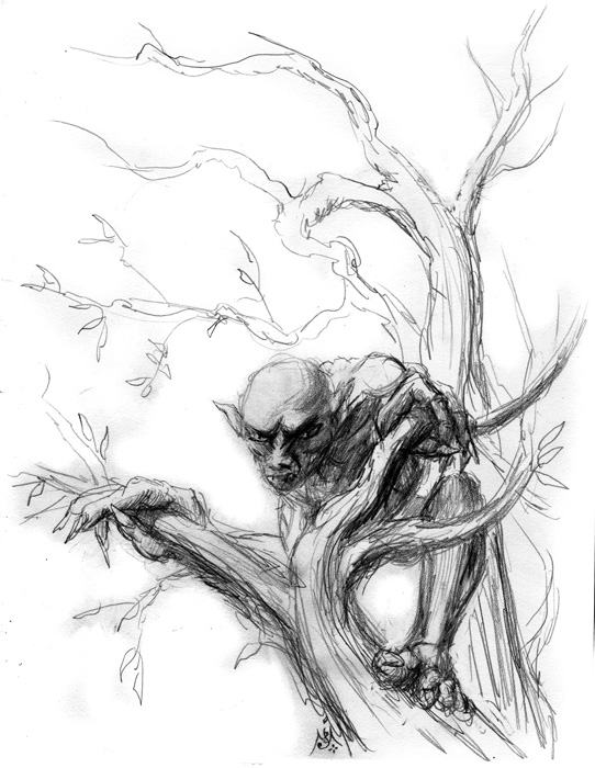 542x700 Gollum Jef Murray Studios - Gollum Sketch