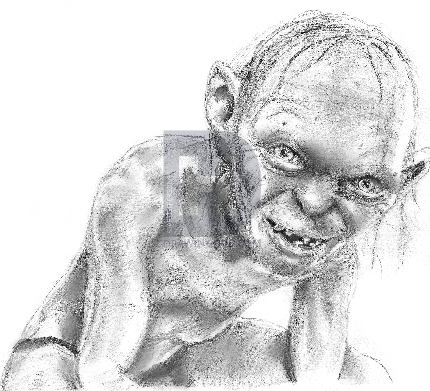 1411x1281 How To Draw Gollum, Step By Step, Drawing Guide, By Artistperson95 - Gollum Sketch