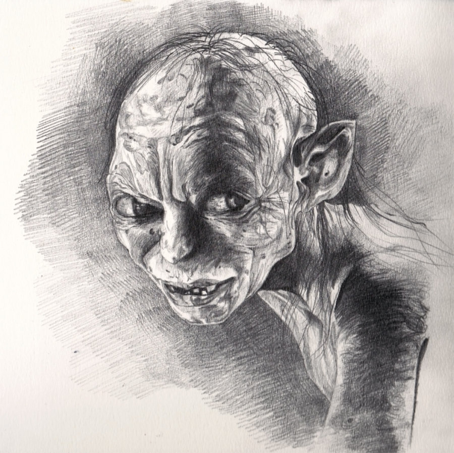 900x898 Art By Luke Bennett - Gollum Sketch