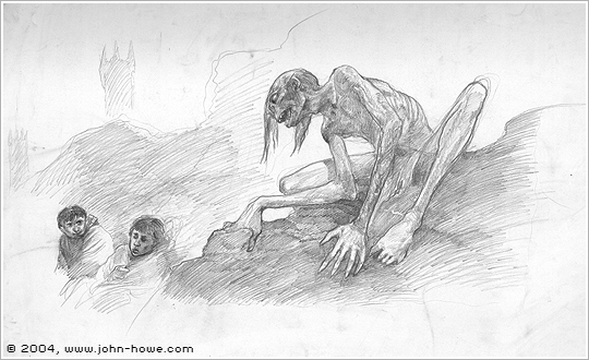 540x330 B V D W V L F Gollum, Frodo And Sam Before The Black Gates A - Gollum Sketch