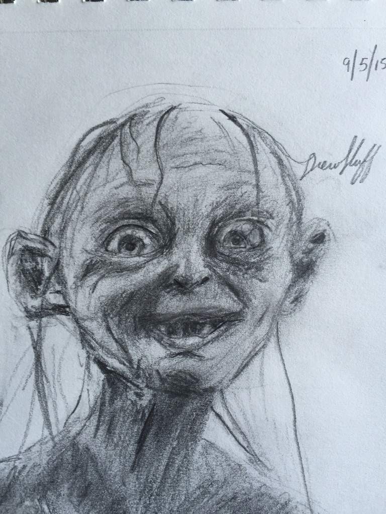 768x1024 Finished Gollum Drawing! Art Amino - Gollum Sketch