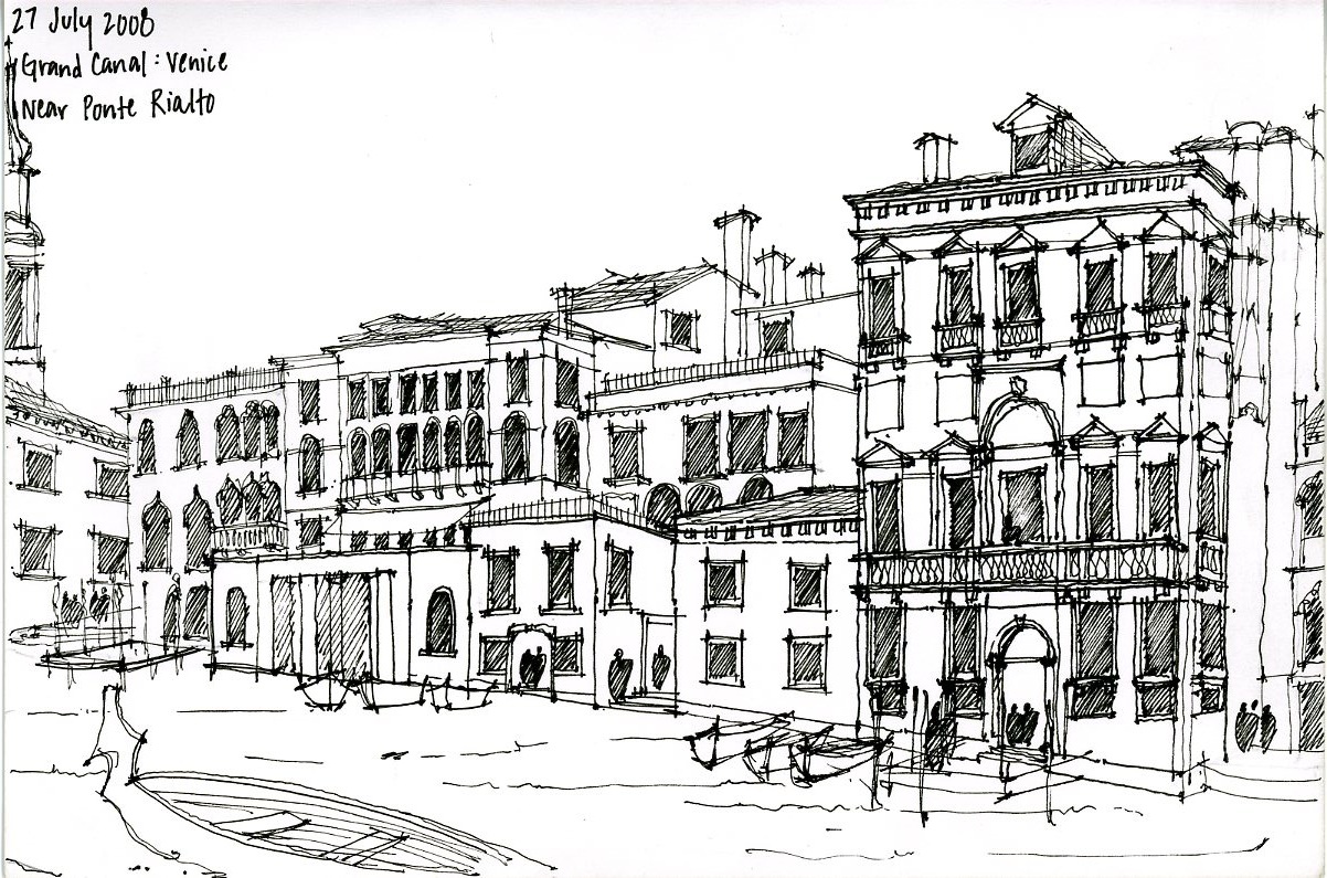 1202x795 Tourists O.d.d. - Gondola Sketch