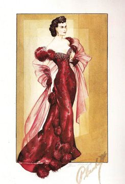 245x360 Costume Sketch For Vivien Leigh In Gone With The Wind - Gone With The Wind Sketch