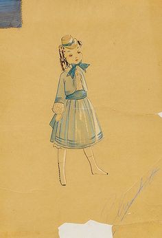 236x346 Original Gone With The Wind Signed Costume Sketches. (Mgm, 1939 - Gone With The Wind Sketch