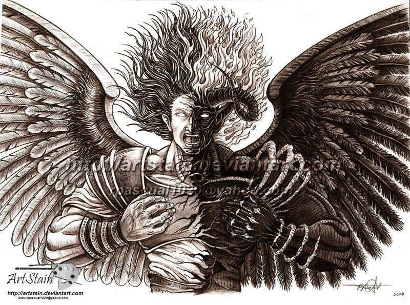 800x595 Conquer Good Vs Evil By Artstain - Good And Evil Sketch