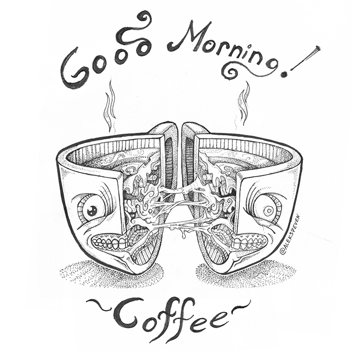 697x697 Good Morning Coffee Mug 3 By Chib - Good Morning Sketch