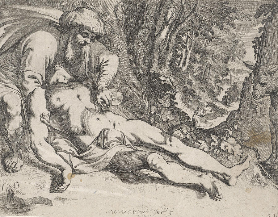 900x703 The Good Samaritan, Werner Van Den Valckert Drawing By Werner Van - Good Samaritan Sketch
