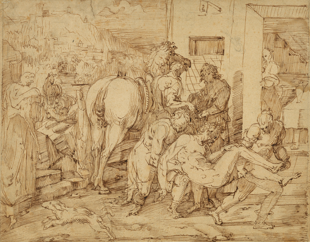 1024x801 The Good Samaritan (Getty Museum) - Good Samaritan Sketch