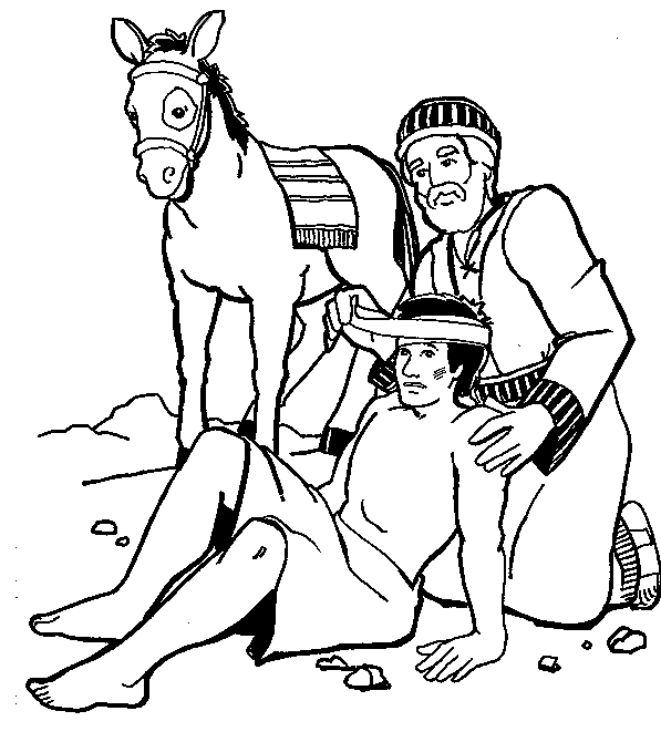 597x670 The Good Samaritan Colouring Sheet Good Samaritan Coloring - Good Samaritan Sketch