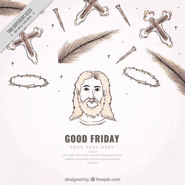 626x626 Sketches Background Of Good Friday Elements Vector Free Download - Good Sketches