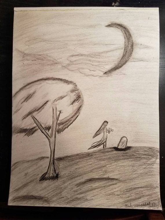 570x760 Saying Goodbye Charcoal Sketch By Freedomofartstudio On Etsy - Goodbye Sketches