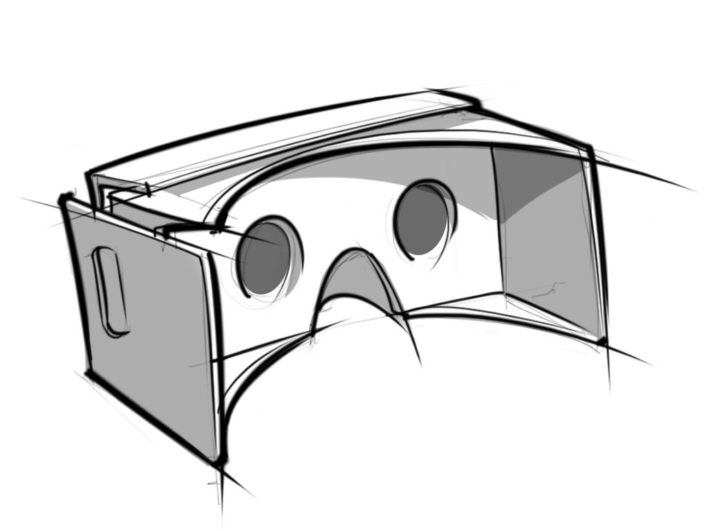 1024x768 Quick Sketches Of Google Cardboard Goggles Trashedgraphics - Google Quick Sketch