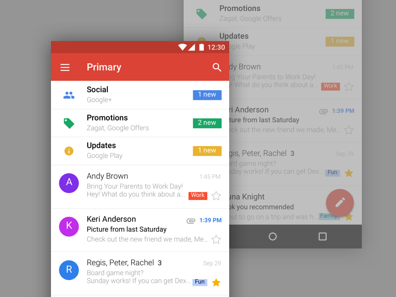 800x600 Gmail Mobile Ui Sketch Freebie - Google Sketch Board