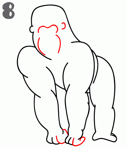 417x485 How To Draw A Gorilla - Gorilla Sketch