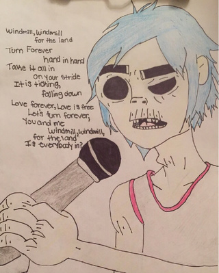 320x399 My 2d From Gorillaz Drawing... Feel - Gorillaz Sketch